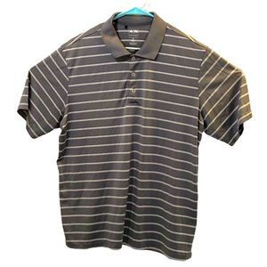 Adidas Puremotion Mens Gray Striped Golf Polo Golf Shirt Size XL Poly